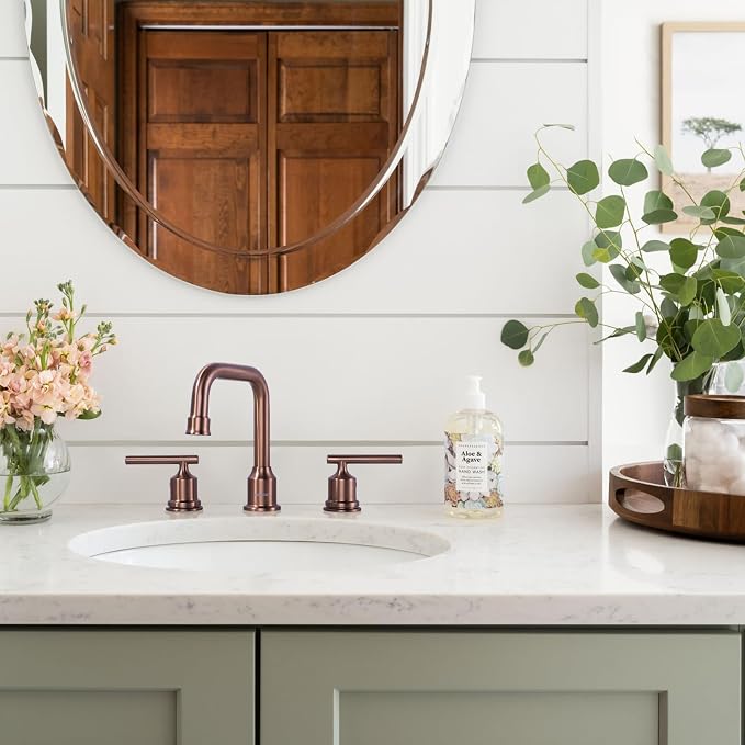 WOWOW Widespread Bathroom Faucet 3 Holes Bathroom Sink Faucet 2 Handle Vanity - Image 5