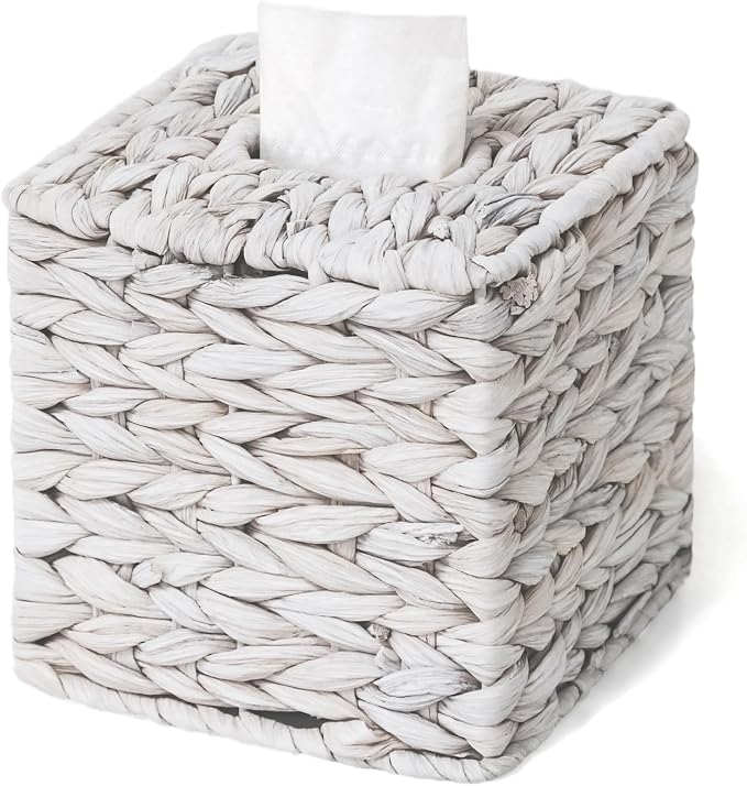 Tissue Box Cover, Square Wicker Tissue Box Holder Facial Tissues Boxes by S310