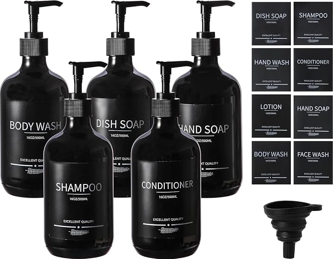 Black Shower Bottles Refillable by MithrgrousLife