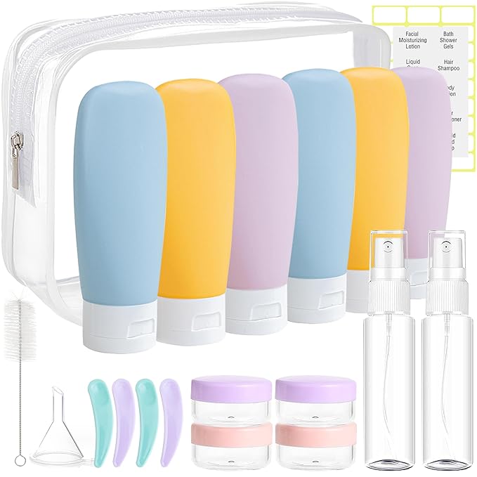 20 Pack Travel Bottles Set for Toiletries TSA Approved, Leak Proof Travel Size by DEWSENSI