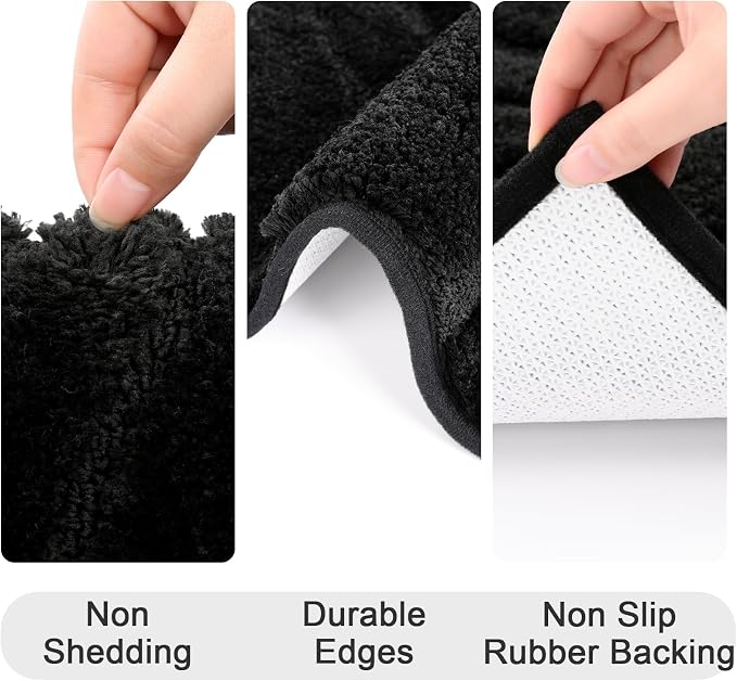 HEBE Bathroom Rugs Sets 5 Piece, Soft Absorbent Microfiber Bath Mat - Image 7