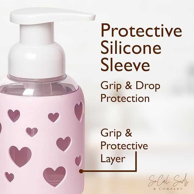 SoCal Suds & Company Foaming Hand Soap Dispenser Glass, Liquid Soap Pump - Image 4