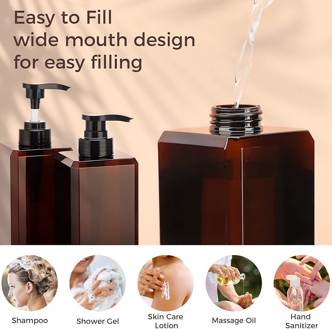 Suream 27oz Bathroom Countertop Soap Dispensers, Plastic Lotion Dispenser - Image 5
