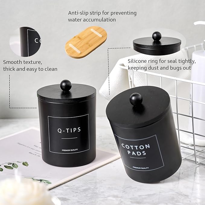 Glass Qtip Holder for Bathroom, Floss Pick Holder - Image 7