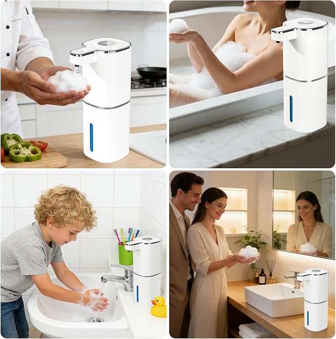 Automatic Foaming Soap Dispenser, Touchless Rechargeable Hand Soap Dispenser - Image 9