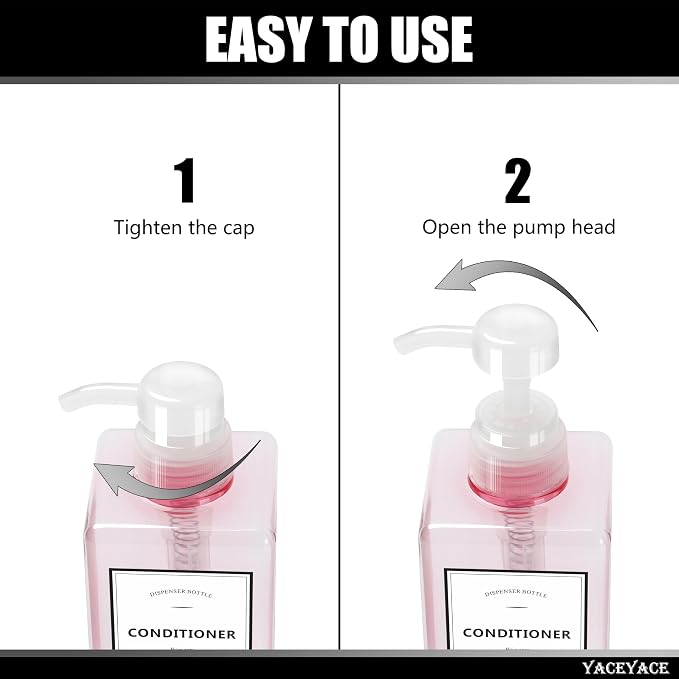 22oz Set of 3 Travel Shampoo and Conditioner Dispenser, Empty Soap Dispenser - Image 5