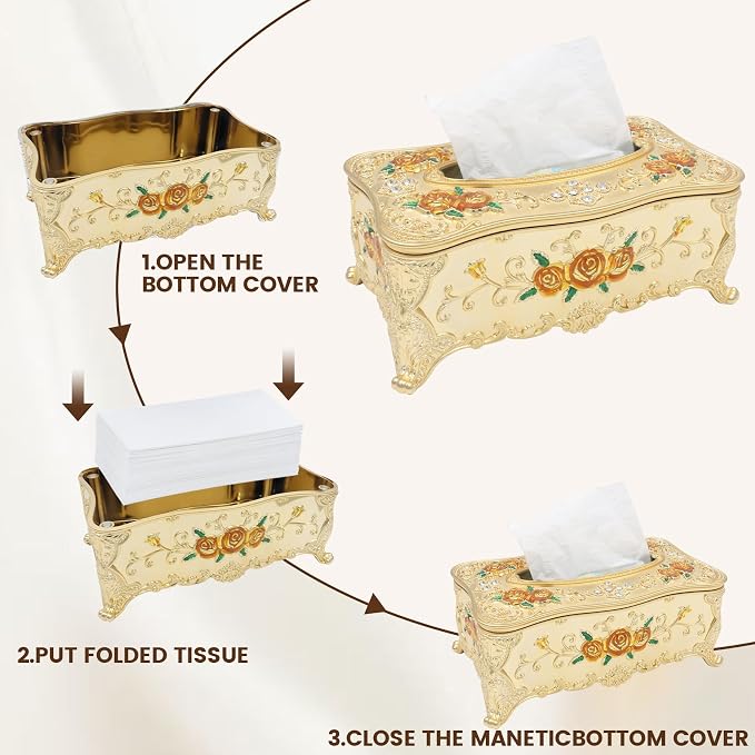 Geesatis Tissue Box Cover, Rectangle Tissue Box Holder, Rectangular Napkin - Image 9