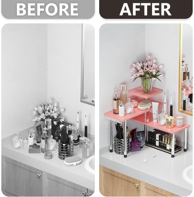 ZHWS Bathroom Counter Organizer Corner Shelf – Bathroom Organization Bamboo 3 - Image 4