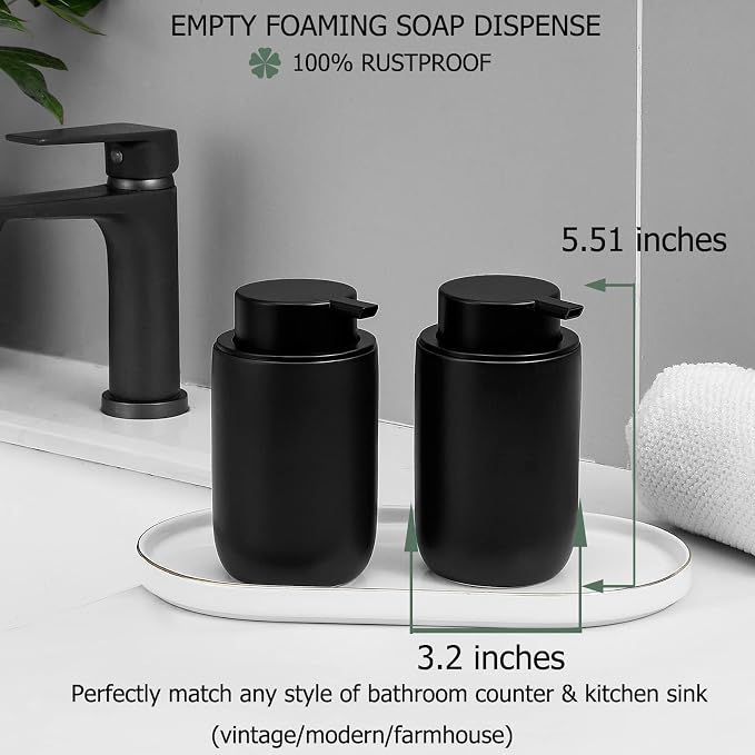 Foaming Soap Dispenser Thick Ceramic Foam Hand Soap Dispenser - Image 4