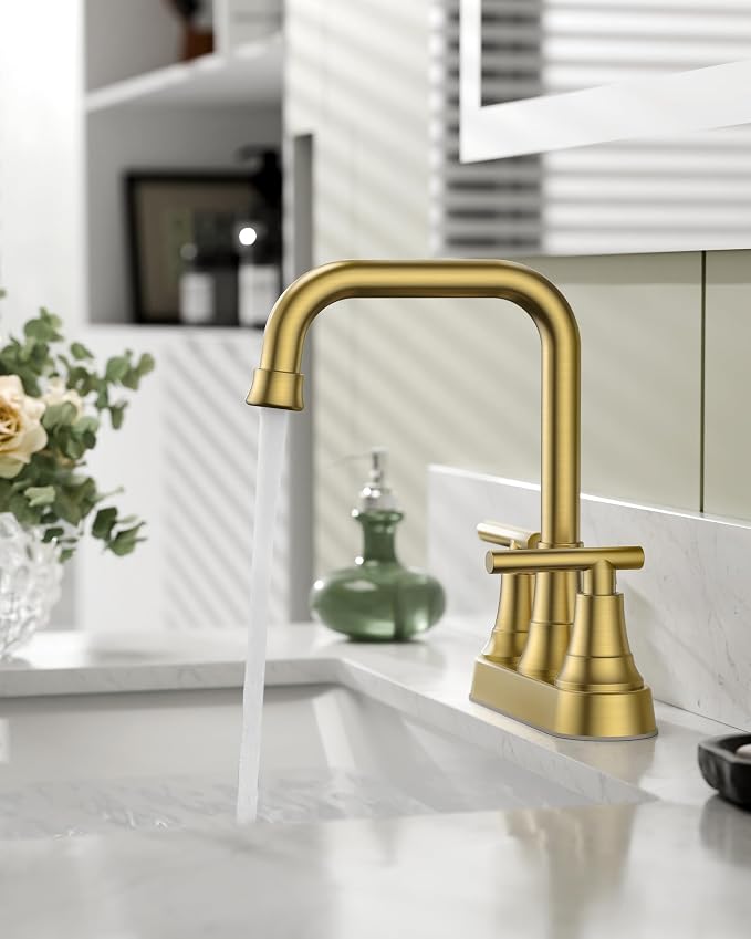 FORIOUS 4 Inch Bathroom Sink Faucet 2 Hole, Brushed Gold Vanity Faucet - Image 7
