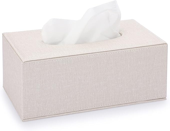 Sumnacon Tissue Box Cover Rectangle Linen Tissue Box, Stylish Tissue Box Holder by Sumnacon