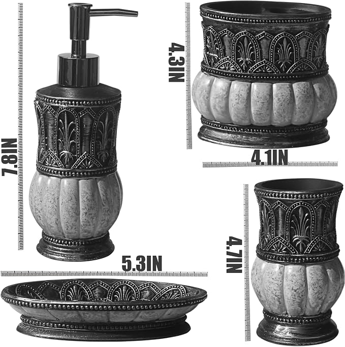 6 Pieces Pumkins Bathroom Accessories Set Including Trash Can, Toothbrush - Image 6