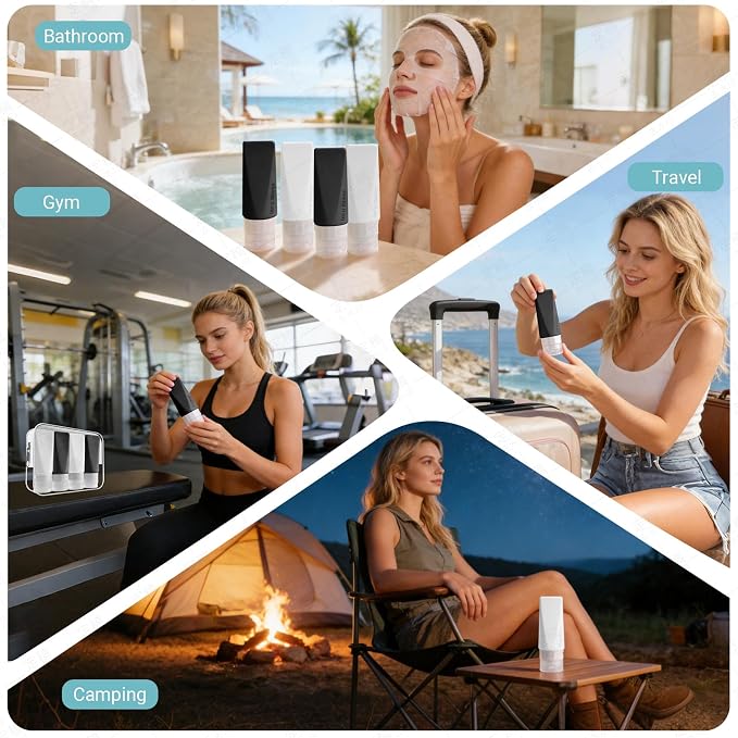 Travel Bottles Leak Proof, 3 oz TSA Approved Silicone Squeezable, Refillable - Image 7