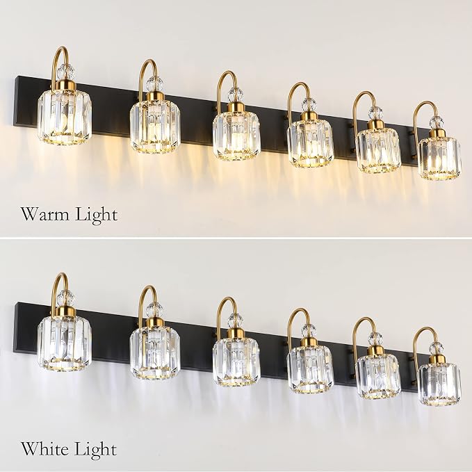 Ralbay Crystal Vanity Lights 6-Lights Modern Crystal Bathroom Vanity Lights - Image 3