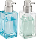 mDesign Glass Refillable Foaming Hand Soap Dispenser Modern Square Pump Bottle by mDesign