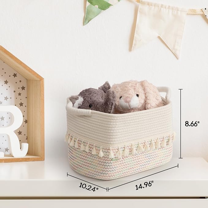 TeoKJ Woven Baskets for Storage, Cute Baskets for Organizing in Classroom - Image 2