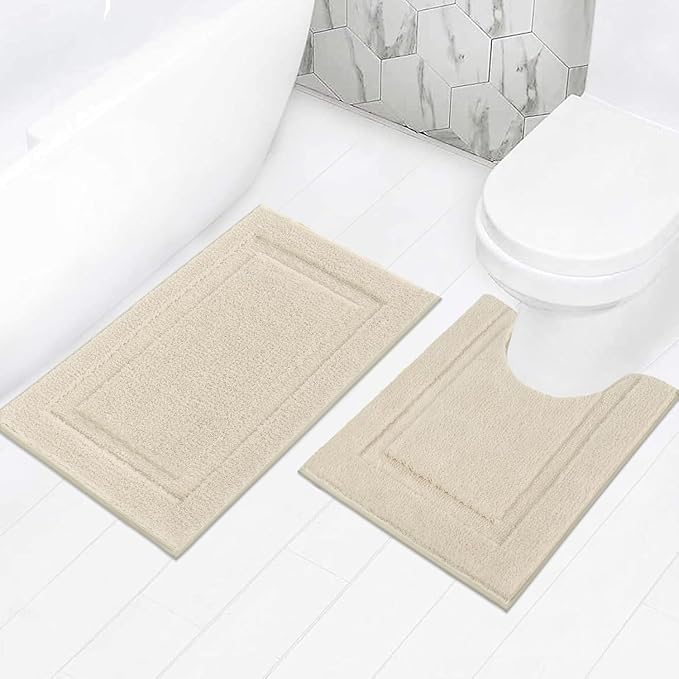 SHACOS Soft Absorbent Bathroom Rugs Set of 2 Pieces by SHACOS