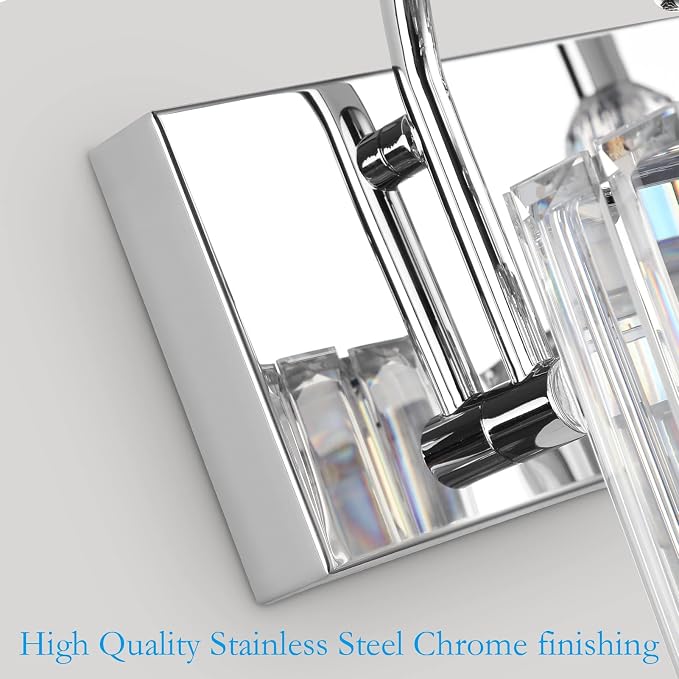Ralbay Chrome Crystal Vanity Lights 5-Lights 40'' Modern Crystal Bathroom Light - Image 7