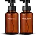 MaisoNovo Glass Foaming Soap Dispenser 14 Oz | Amber Glass Black Pumps x 2 by MaisoNovo-TheArtofSustainableLiving
