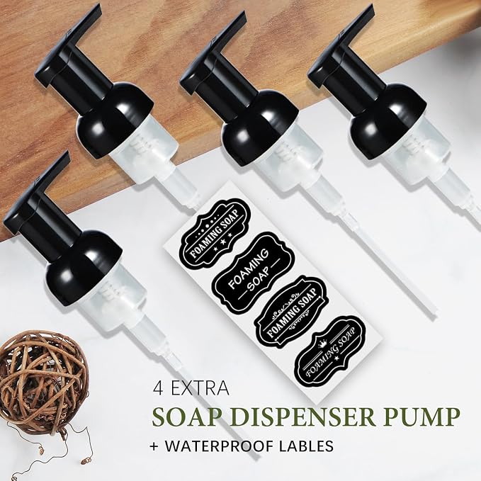 Amolliar Plastic Mason Jar Foaming Soap Dispenser - Image 4