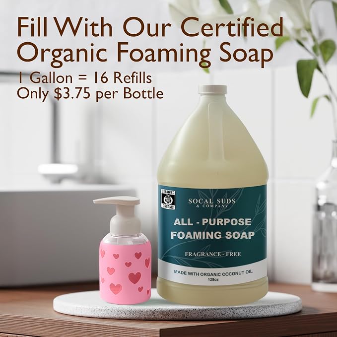 SoCal Suds & Company Foaming Hand Soap Dispenser Glass, Liquid Soap Pump - Image 2