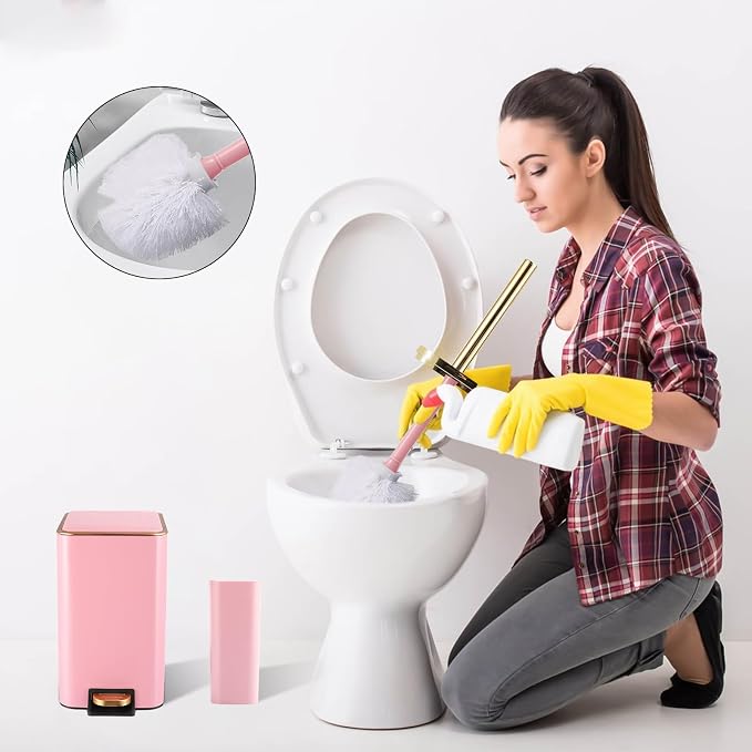 Pink Bathroom Accessories Set 8 Piece Pink and Gold Bathroom Set, Bathroom Sets - Image 7