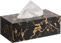 Black and Gold Marble Tissue Box Cover, Modern Tissue Box Holder by UPPER+DECOR