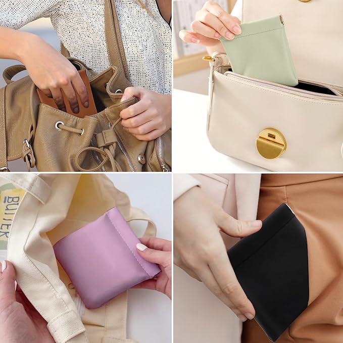 BUSOHA 8PCS Snap Closure Organizer Pouch, Small Women's Leather Pouches - Image 6