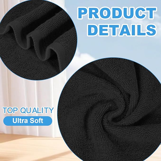 12 Pack 100% Cotton Wash Cloth, 12x12 Inch Highly Absorbent and Soft Feel - Image 3