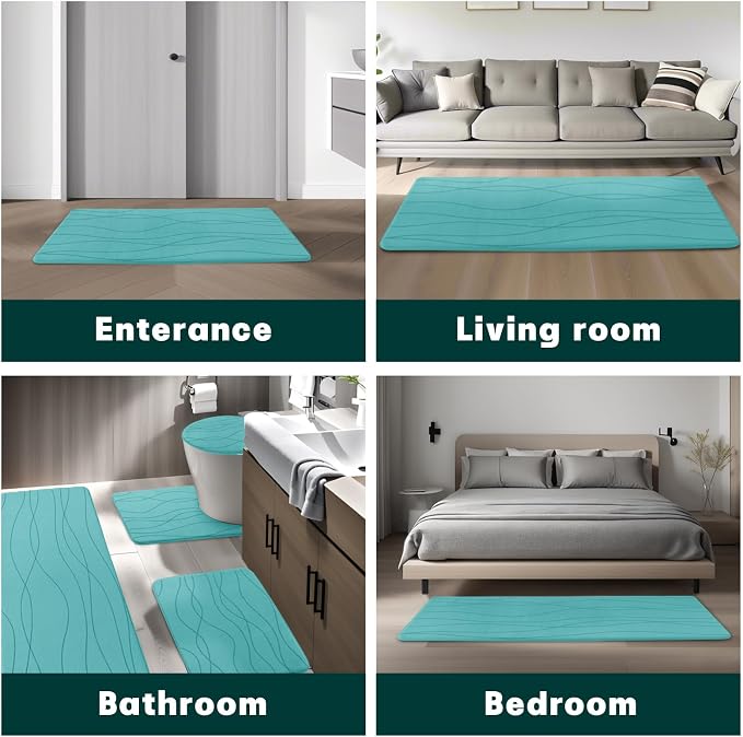 YIHOUSE Memory Foam Bathroom Rug Sets 5 Piece, Ultra Absorbent Bath Mat - Image 8