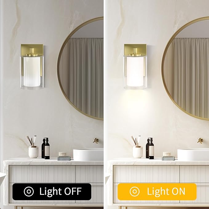Wall Sconces Set of Two: Bathroom Sconce of 2, E26 Base Hardwired Farmhouse - Image 4