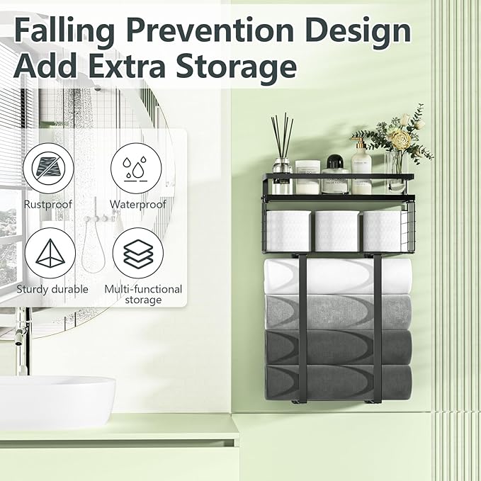 Towel Racks for Bathroom, Metal Towel Holder - Image 5