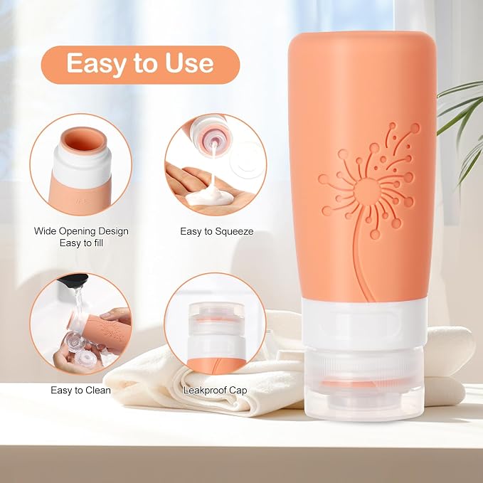 Empty 3 oz Travel Size Bottles Toiletries Containers - Image 5