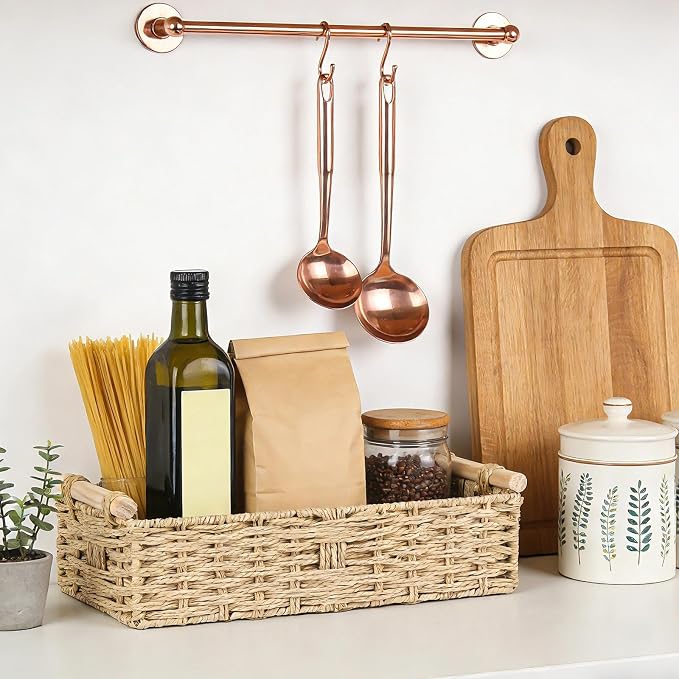 2 PCS Toilet Paper Storage Basket, Paper Rope Imitation Wicker Bathroom Baskets - Image 6