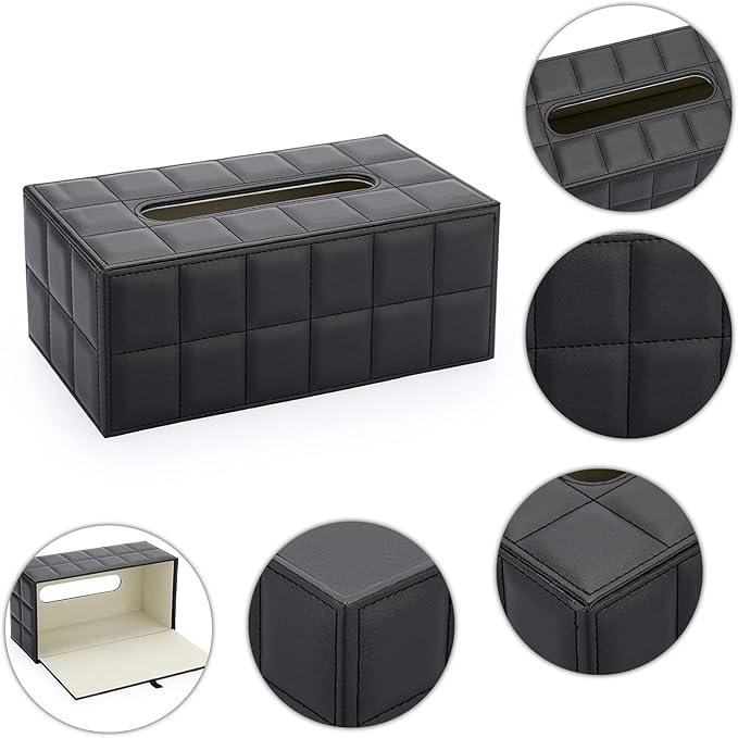 Sumnacon Rectangular Leather Tissue Box Cover - Image 4