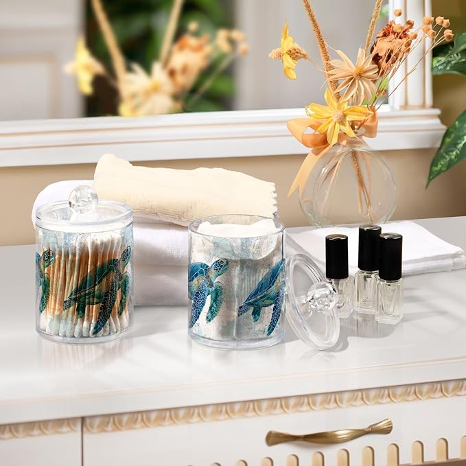 2 Pack Sea Turtle Pattern Apothecary Jars - Image 7