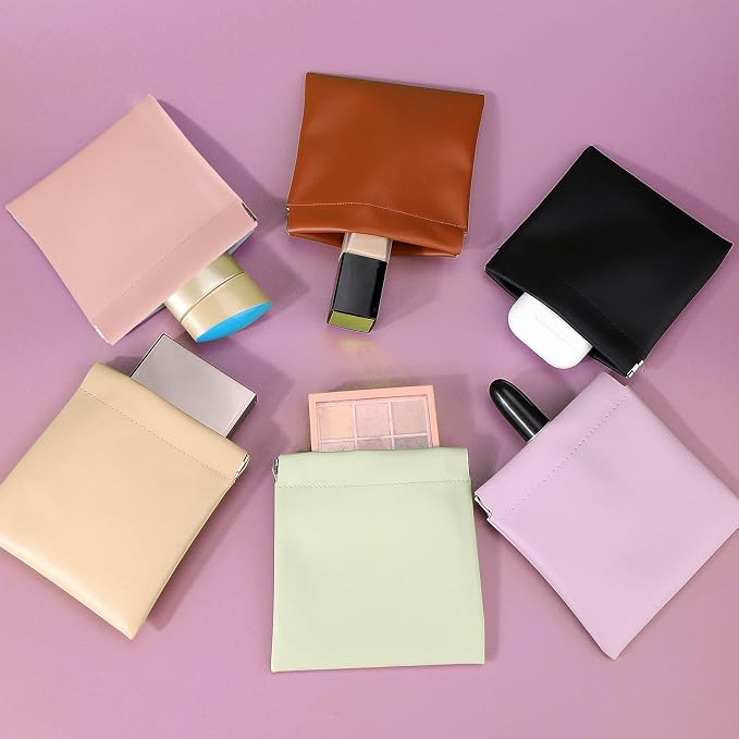 BUSOHA 8PCS Snap Closure Organizer Pouch, Small Women's Leather Pouches - Image 5