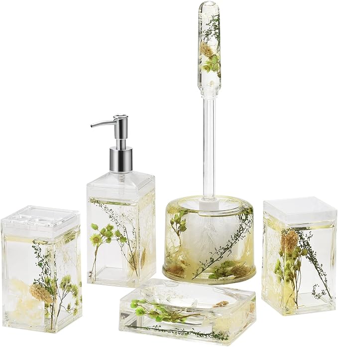 Locco Decor 5 Piece Acrylic Liquid 4D Floating Motion Bathroom Vanity Accessory by LoccoDecor