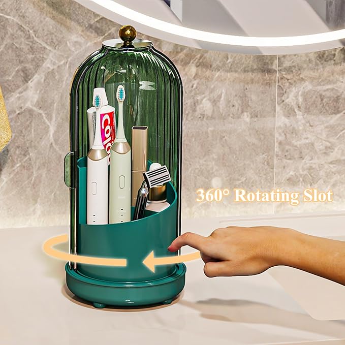 Toothbrush Holders with Cover, Drainage Rotating Electric Toothbrush Organizer - Image 5