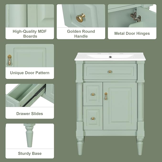 Harper & Bright Designs 24" Bathroom Vanity - Image 8