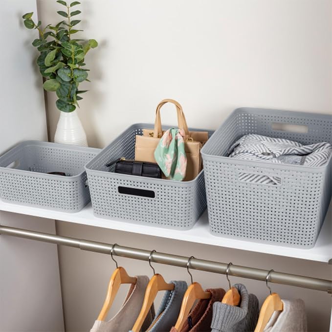 Sterilite 6-Pack Short Basket, Woven Plastic Storage Baskets - Image 6