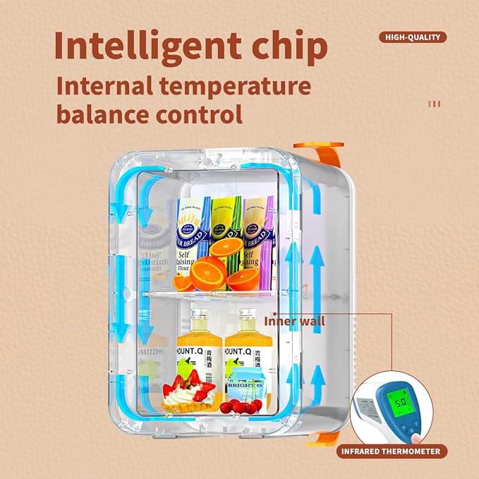 8L Portable Mini Fridge Cool and Warm Dual Function Compact Refrigerator 0-10°C - Image 2