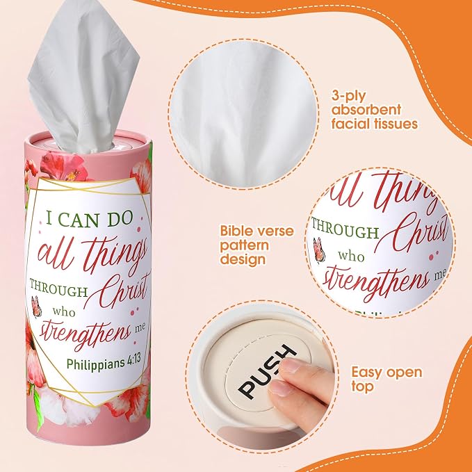 Outus 12 Pack Car Tissue Holder Cylinder, Decorative Round Tissue Box - Image 2