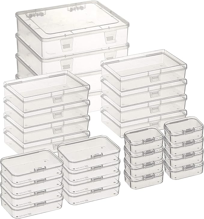 28 Pack Rectangular Clear Plastic Storage Containers Box by Thintinick