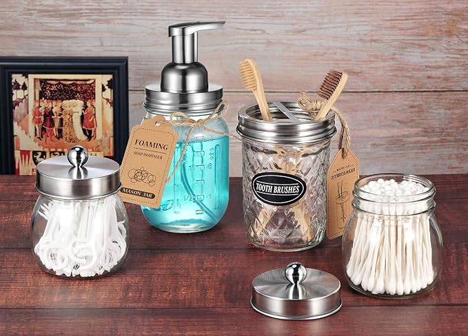 Amolliar Mason Jar Foaming Soap Dispenser Pump Lids, Refillable Foaming Pump - Image 7