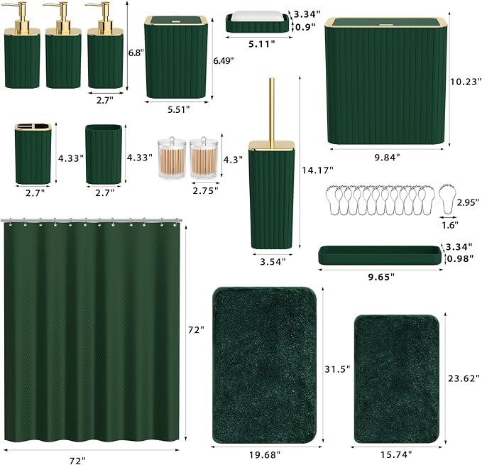 Bathroom Sets with Shower Curtain and Rugs - Image 3