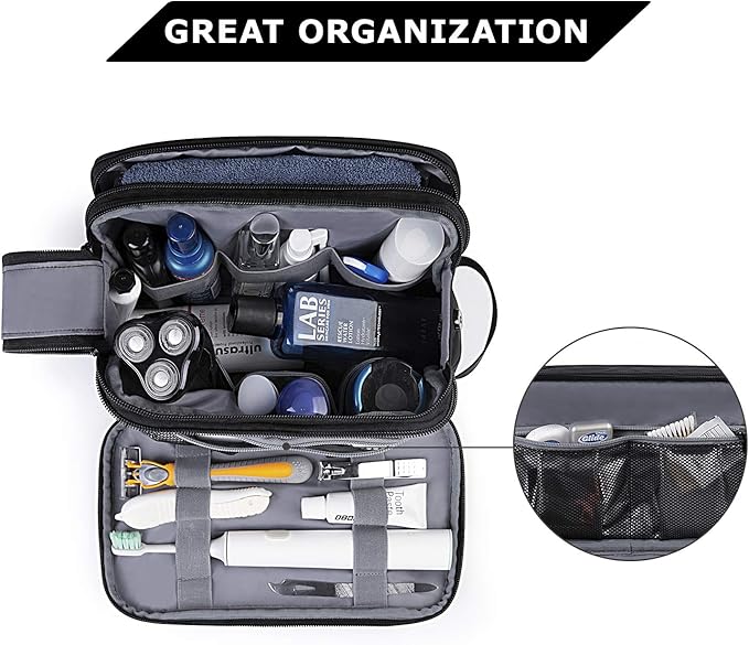 BAGSMART Toiletry Bag for Men, Travel Toiletry Organizer Dopp Kit - Image 2