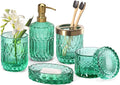 EMPO 6PCS Bathroom Clear Glass Accessories Set, Contemporary Modern Decor by EMPO