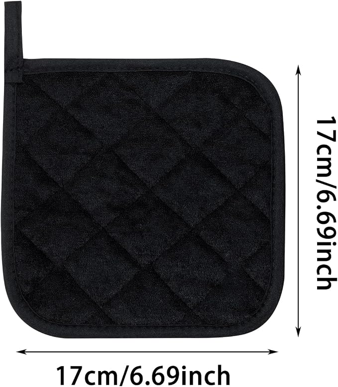 ONLYKXY 2pcs Cotton Heat Resistant Pads Basic Square Pot Holder 17cm/6.69inch - Image 2