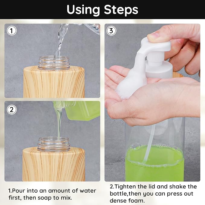 Segbeauty Foaming Hand Soap Dispenser Set, 4 Packs 16.9oz Farmhouse Decor - Image 4